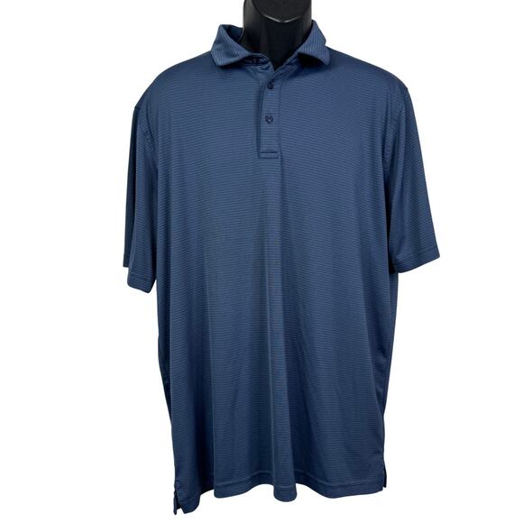 5 for $25| Pebble Beach Dry Luxe Performance Blue Striped Golf Polo Size XL - Picture 1 of 7